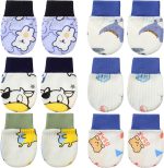 6 Pairs Newborn Baby Mittens No Scratch Gloves Infant Toddler Anti Scratch Essentials Unisex Cotton for 3-9 Months Girls Boys